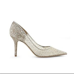 Jimmy Choo Silver Sparkle Heels